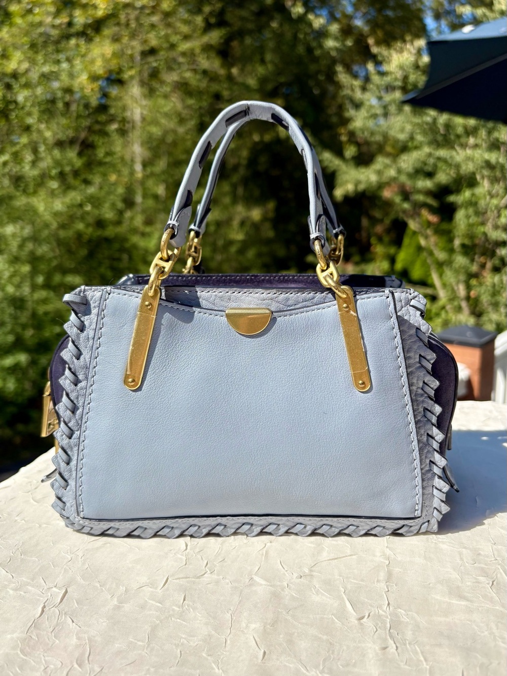 COACH Whipstitch Dreamer 21 In Blue Colorblock Leather 75697 - Picture 6 of 13